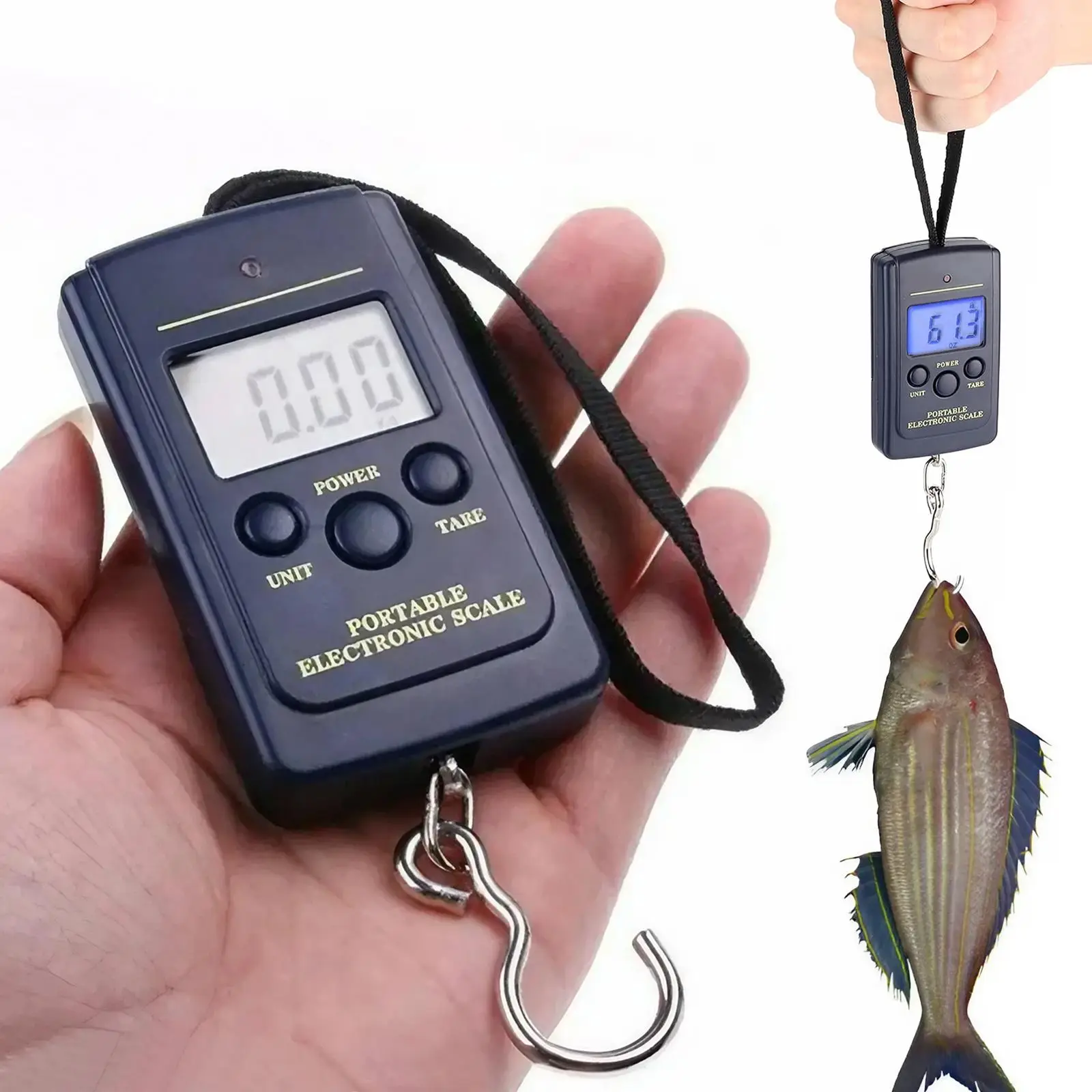 Backlit LCD Display Hook Scale, 110 lb/50kg Hook Scale, Batteries Required Hook Scale, Universal Handheld Hook Scale, Hand Tools as Dad Gifts, Heavy D