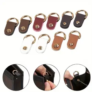 10 Pcs Assorted-Color Side-Hanging Ear Leather Buckles for Bags Metal Buckles (Random Colors) Secure + Easy Installation Upgrade Accessories for Old Bags