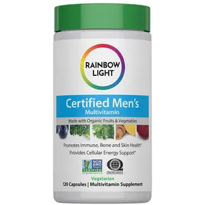 Rainbow Light Multivitamin for Men, Vitamin C, D & Zinc, Probiotics, Men's Multivitamin Provides High Potency Immune, Heart, & Liver Support, Non-GMO, Vegetarian, 120 Tablets