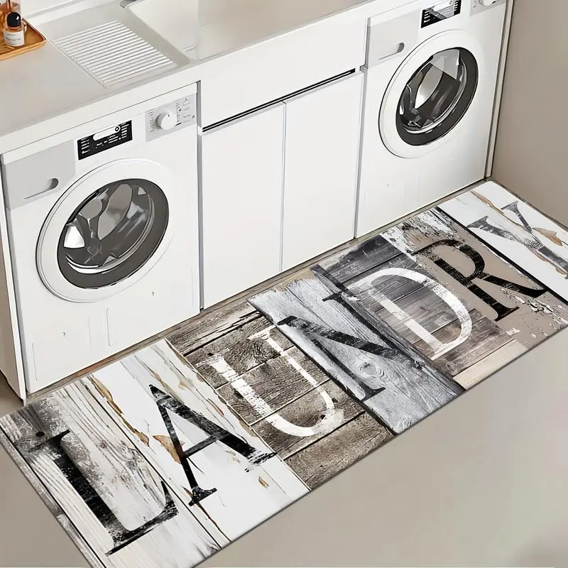 Wood Grain Background Laundry Room Rug, Soft Comfortable Long Strip Carpet, Boho Runner Rug, Home Decor Rug, Non-Slip Mat for Kitchen Living Room Bedroom Sink Decor, Decorative Rug Mat