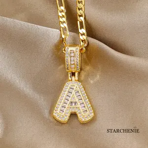 14K Gold Plated Diamond Initials Necklaces, Alphabet Pendant Letter A to Z Necklaces for Women man with Gift Box |   Adjustable Chain, Minimalist, Tiny Dainty Alphabet Choker Necklaces