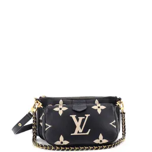 Pre-owned Louis Vuitton material Messenger Bags Multi Pochette Accessoires Bicolor Monogram Empreinte Giant by Rebag