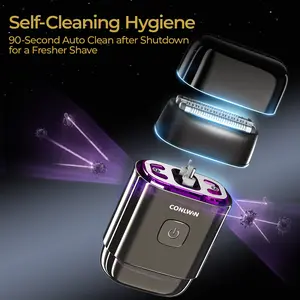 CONLWIN Reciprocating Shaver with 3D Floating Heads IPX7 Waterproof USB-C Charging 120-Day Battery Life UV-C Sterilization Auto Cleaning LED Display Compact Portable Design Perfect Father's Day Gift
