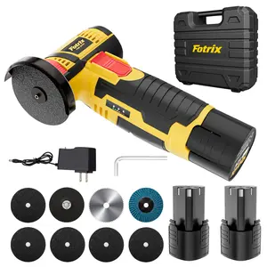 Cordless angle grinder set: 19,500 RPM mini electric angle grinder tool — includes two 12V 2Ah batteries — 3-inch handheld grinding machine — ideal for cutting and sanding metal/wood, working in tight spaces, pipe interiors/corners, furniture gaps, automo