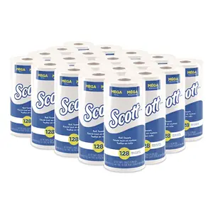 Kitchen Roll Towels, 1-Ply, 11 x 8.75, White, 128/Roll, 20 Rolls/Carton