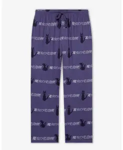 Studio Ghibli Kiki's Delivery Service Jiji Allover Print Sleep Pants | Cute Jiji Cat Pajama Bottoms for Men & Women | Cozy Lounge & Sleepwear Gift