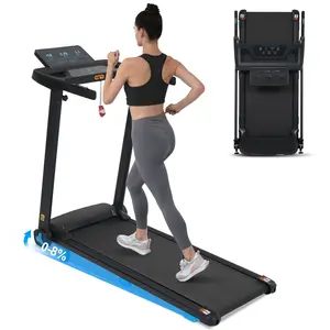 Upgraded Triple Display WalkingPad Treadmill with 8% Incline, 3.0HP Folding Home Treadmill, 0.5–10 MPH, 300 lbs Capacity, Bluetooth, USB & Type-C Charging