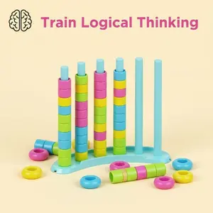Interactive Educational Brain Teaser Toy | Color Stacker Matching Puzzle Game | Family Party Game Night for Kids Teens & Adults | Birthday Easter Basket Stuffer Gift