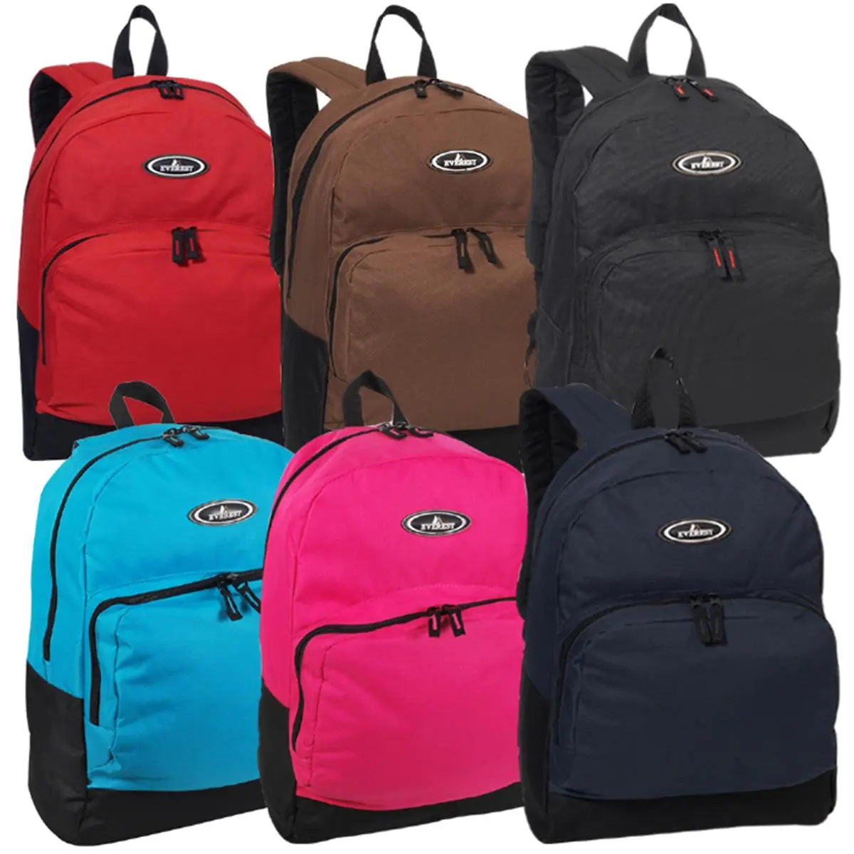 212 MAIN 2-Tone 17 in. Classic Backpack with Front Organizer for Organized Space and Zipper Closure