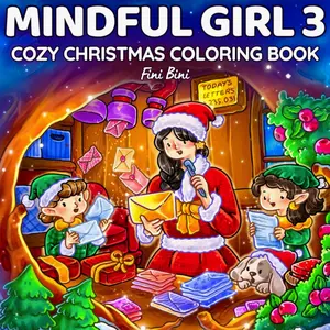 Mindful Girl 3: Cozy Christmas Coloring Book for Adults & Teens Featuring 40 Magical Holiday & Winter Moments with Santa Claus and Cute Little Elves (Hygge & Simple Joys)