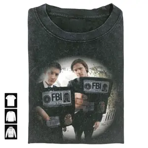 Supernatural Sam & Dean FBI T-Shirt, Supernatural TV series Shirt, Supernatural Demon Hunting T-Shirt - Monster Hunter Design, Supernatural fan theories shirt