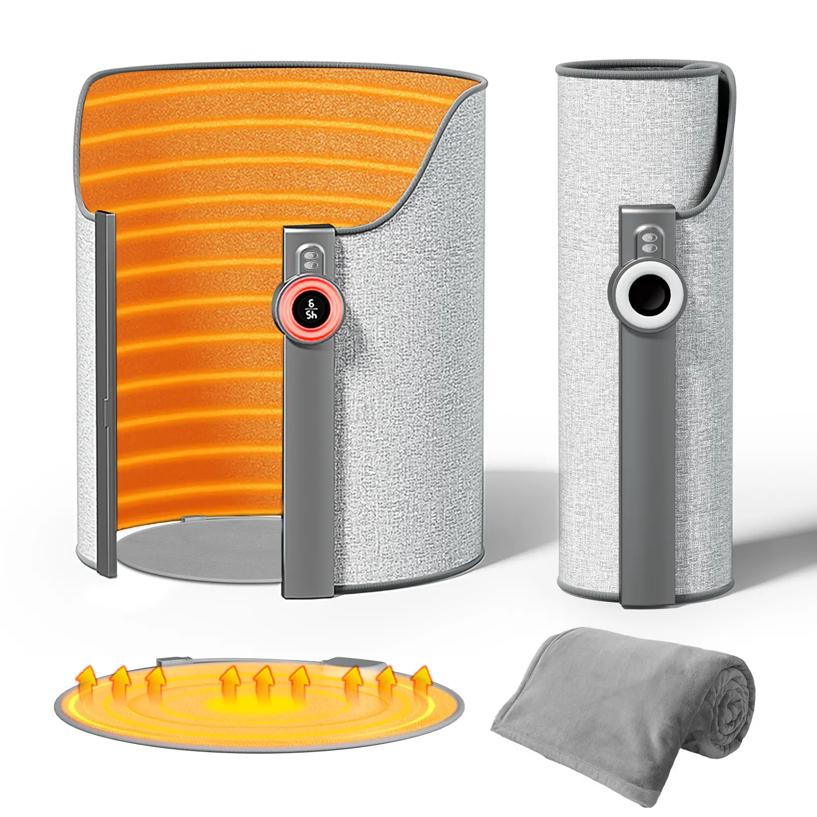 Space Heater Under Desk, Portable Heater for Office and Home, 170W Electric Personal Heater with Heated Floor Mat, Foot & Leg Warmer for Indoor Use, R