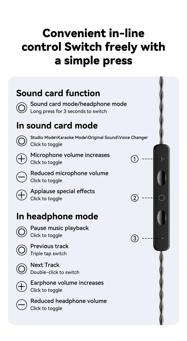 HTC NE81 3-in-1 Bluetooth Headphones, Karaoke Monitor, Voice Change, HiFi Sound for Sports & Streaming