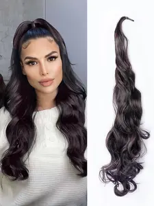 Flexible Wrap Around Ponytail Extensions - 32 Inch Natural Curly Synthetic Hairpiece for Women Easy to Use