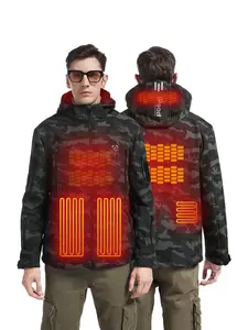 iHood Men's Heated Jacket with Detachable Hood, Waterproof Winter Outdoor 12V Heating Jackets for Men (Battery Pack Included)