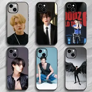 W-WOODZ Singer Phone Case Black Matte Thin Anti-Collision Kpop Idol Cover For iPhone 11-17 Pro Max/Plus & Samsung Galaxy S23-S25