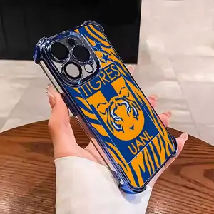 Mexican football club Tigres UANL Suitable for Aesthetic Electroplated TPU Casing For iphone 17 16 15 14 13 12 11 X XS PRO PLUS MAX AIR Samsung S25 S24 S23Four Corners Anti-Fall Transparent Casual Soft Silicone Phone Cases Perfect Gift  L1751