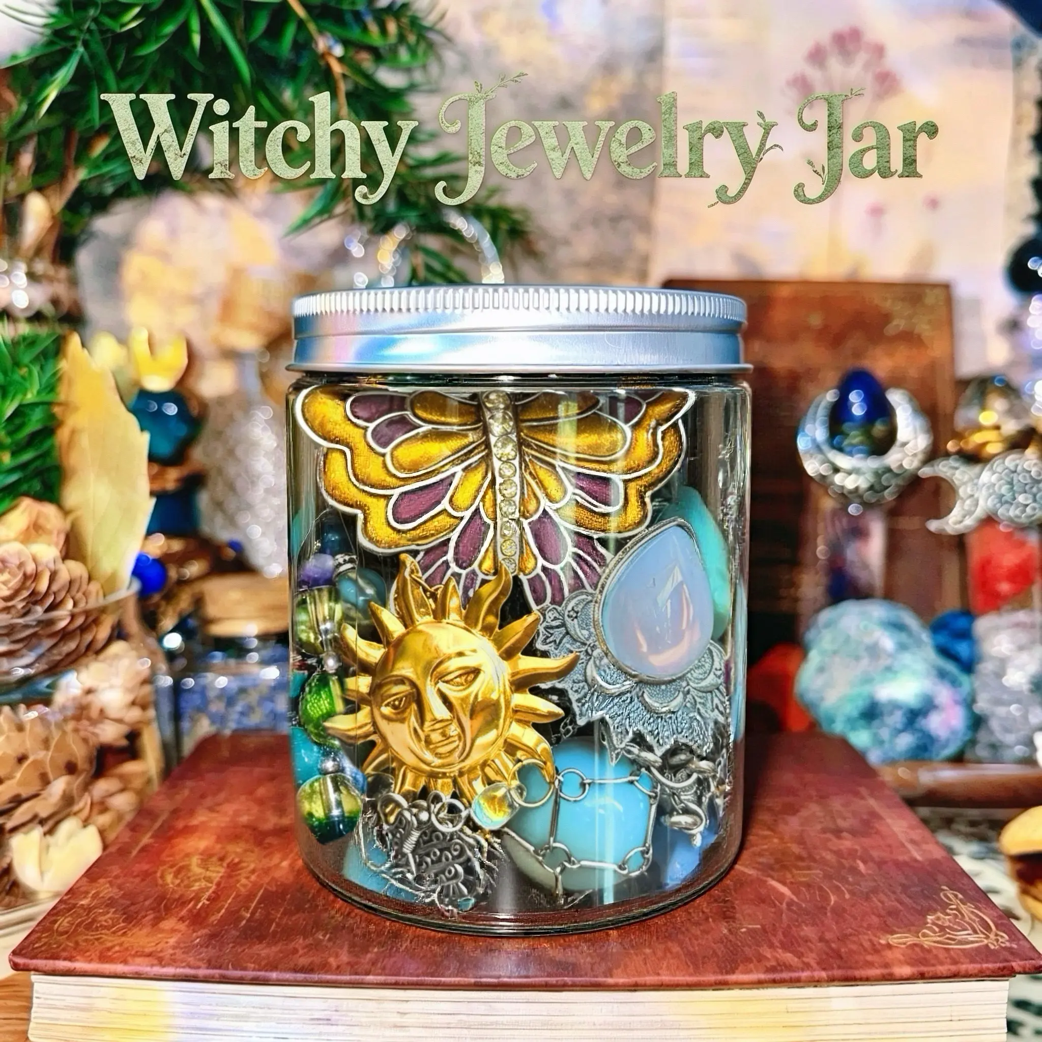 Jollyhit Witchy Aesthetic &Subtle Fairy Mix Mystery Jewelry Jar – 30PCS Costume Jewelry Set | Celestial Botanical Charms | Magical Gift for Her Get Well Soon Gift  tiktokshopspringglowup Antique Butterfly