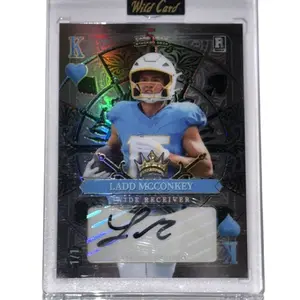 2024 Wild Card  Ladd McConkey 1/1 Auto RC Black Foil Rainbow Blue King Of Hearts