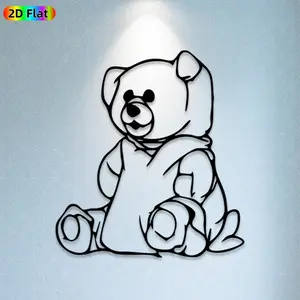 1pc Teddy Bear Metal Wall Art,Cute Teddy Bear Statue Mural, Ideal Gift for New Year, Easter, Teddy Bear Decor Enthusiasts, Rust-Resistant Metal Wall Decor Wall Sculptures, Perfect for Bedroom Wall & Garden Fence, Sweet Home Decor