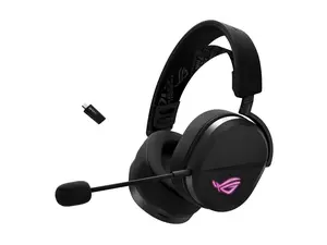 ASUS ROG Pelta Wireless Gaming Headset (BT, ROG SpeedNova 2.4GHz, USB-C, Lightweight 309g, 50mm ROG Titanium-Plated Drivers, 10mm Super-Wideband Mic, RGB, 70HR Battery, For PC, Switch, PS5)- Black