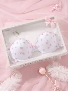 Women's Lace Bralette Front Buckle Design, Invisible Sexy Backless Lingerie, Medium Support Fitted Half Cup, All Seasons Wear