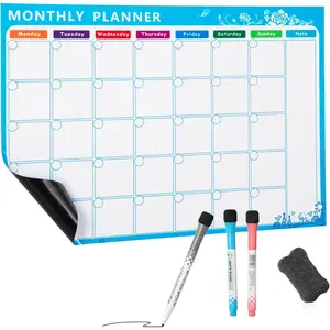Calendar for Refrigerator, 17" x 12" Large Fridge Dry Erase Calendar with Markers and Eraser, Monthly Planner Family Planning Board with Side Notes for Lists, To-Do Tasks