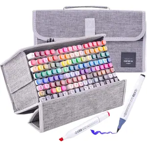 Art Markers 120 Colors Brush Tip and Chisel Tip Multicolor Marking Pen for Artist and Beginners