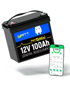 12V 100Ah LiFePO4 Lithium Battery with Bluetooth, BCI Group 24, 12V Mini Battery 100A Smart BMS, Support Monitoring Battery via Phone Bluetooth, 15000 deep Cycles, Marine Trolling Motor RV