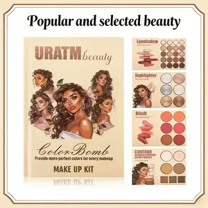 URATM Beauty 43-Color Book-Style Folding Makeup Palette Matte Contour Blush Pearlescent Glitter Highlighter Multi-Functional Valentine's Day Gift