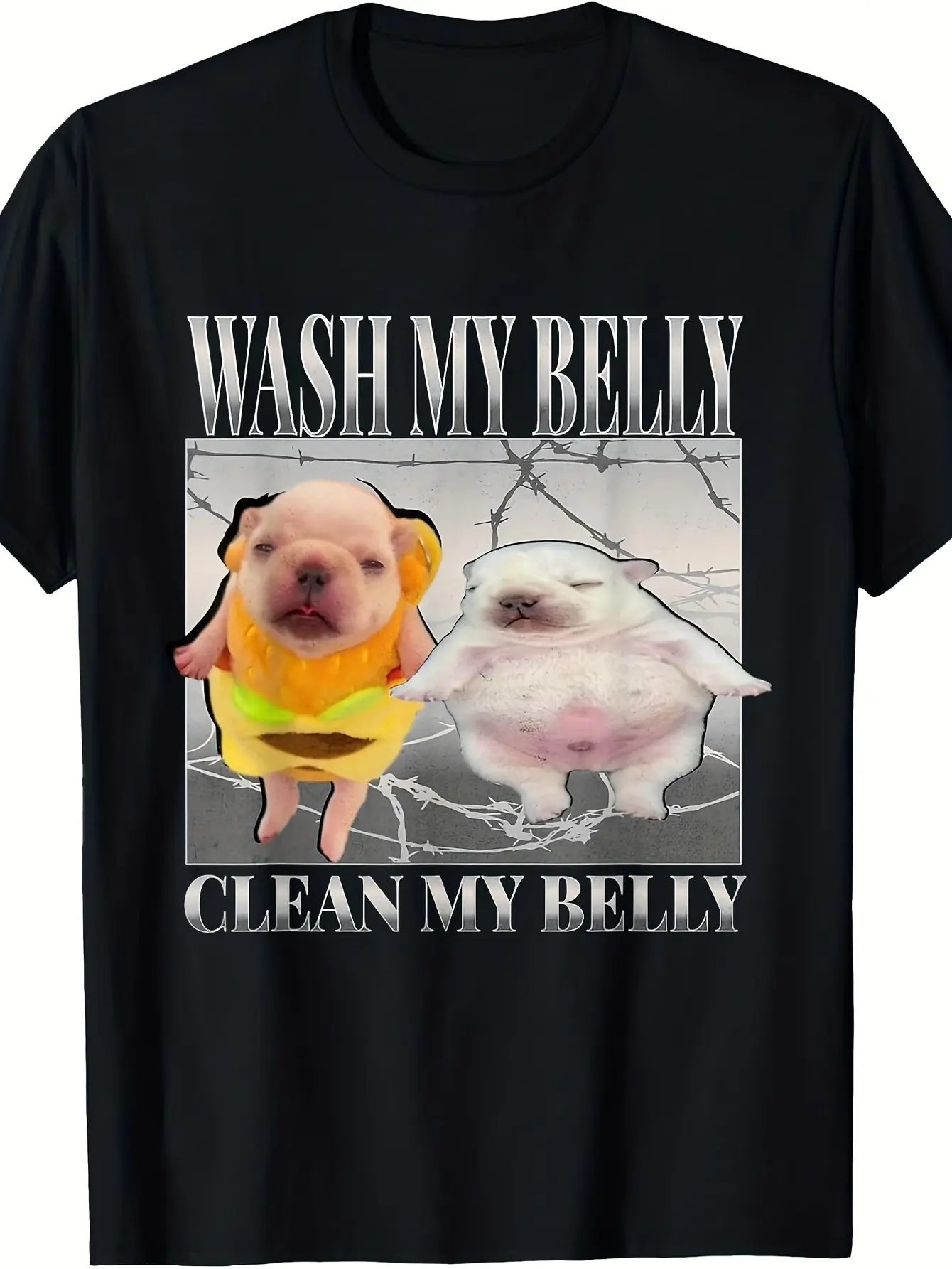 Funny Pibble Meme T-Shirt - Wash My Belly Clean Do unisex soft cotton short sleeve t shirt, vintage graphic casual tee for men women teens, perfect birthday holiday gift for camping travel gym daily street casual wear