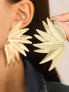 Bohemian Punk Style Women's Earrings, Dangle Earrings, Trendy Multi-Layered Leaf Design, Plating, Perfect for Party and Festive Occasions