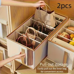 2-Piece Foldable Storage Box with Handle, Thick Non-Woven Organizer with Transparent Lid, Space-Saving Multi-Layer Design for Clothes, Luggage, Bed Underneath, Closet, Dorm, Travel, Folding Storage Containers