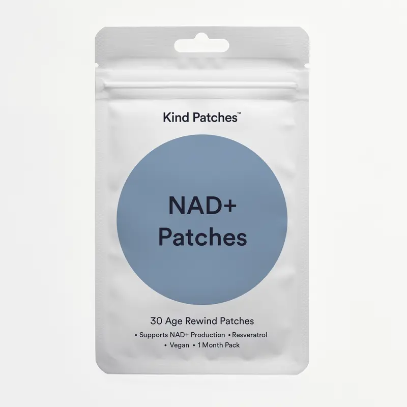 Kind Patches | NAD+ Patches | 30 Age Rewind Patches : supports NAD+ Production, Resveratrol, Vegan, 1 Month Pack
