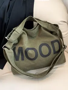 Fashion Letter Print Tote Bag, Large Capacity Shoulder Bag for Women & Girls, Casual Trendy Versatile High-quality Daily Commuting Bag, Girl Fashionable Bag, Casual Commuter Bag