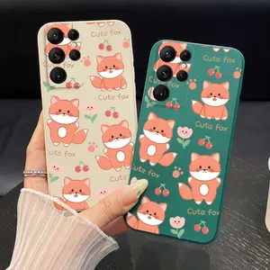 Charming Fox Delight Phone Case suitable for SamsungGalaxy S22 S21 S20 S10 Ultra Plus FE Lite 5G Silicone Anti-Fall Ultra Slim Soft Cover Giving gifts to family and friends