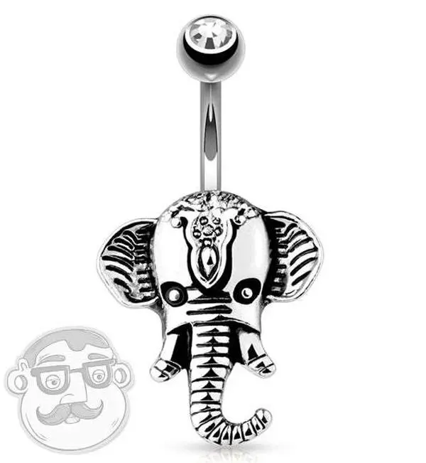14G Elephant Stainless Steel Belly Button Ring