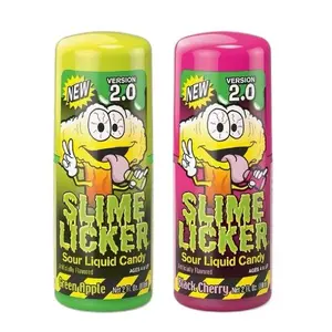 Slime Licker 2.0 Sour Liquid Candy Green Apple Or Black Cherry- 2 oz Sweet Snack