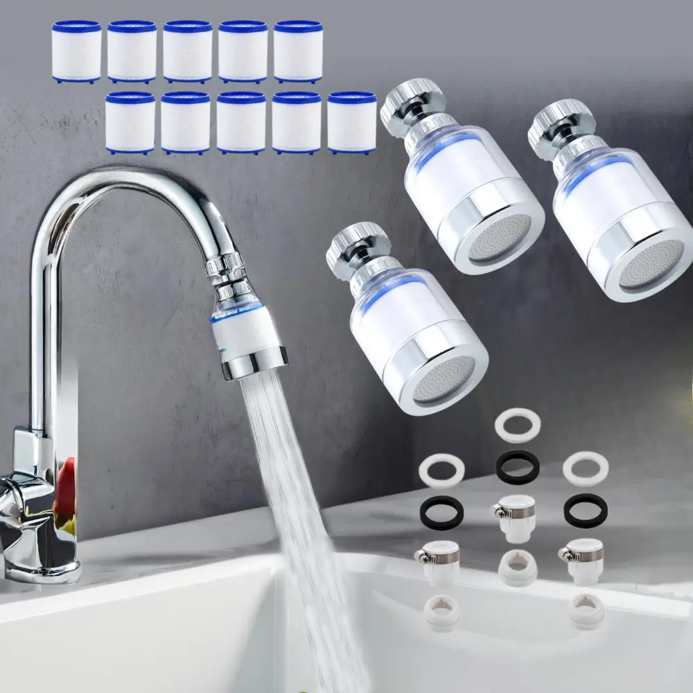 3-piece sink faucet Extension tube Universal faucet Accessories 360° Rotating kitchen faucet extension for kitchen bathroom garden Pet Supplies