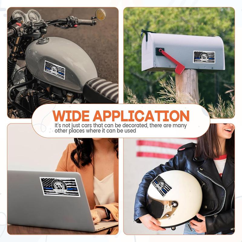 5/10 Pcs Thin Blue Line Sticker - Code 4, Thin Line Flag Car Decal - American Flag Thin Blue Line Decal for Cars, Truck Stickers, Windows, Laptop Vehicle Exterior Decorative Car Decal