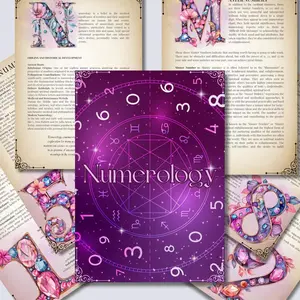 Numerology Symbol Collection Notebook, Vintage Ancient Book Guide Crossed Line A5 Notebook, Life Magic Spell Pages