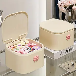 Hair Accessories Organizer for Girls, Hair Tie Organizer for Headband, Bows, Swab Organization, Storage Box Bathroom Containers Hair Clip Holder Storage with Lids, Storage Bins for Home Organization