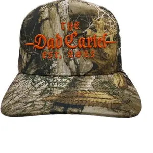 The Dad Cartel Camo and Orange Hat - Est. 2023 - Adjustable Snapback Cap for Outdoor and indoor everyday wear