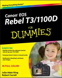 USED Book - Canon EOS Rebel T3/1100d for Dummies by King, Julie Adair (Paperback) - english
