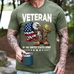 Veteran Of The United States Army Shirt, Army Veteran Tee, Patriotic Military Gift, Veterans Day Shirt, Soldier Dad Usa, Unisex Short Sleeve Tee, Casual Clothing Crewneck Tee
