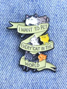 Cartoon Cat Pattern Brooch, Durable Metal Pins, Cute Cat Badge for Shirt Collar, Backpack Jewelry Gift for Kids & Friends