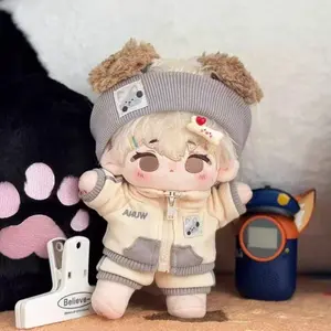 Hoodie 20cm Plush Toy Clothes Baseball Hat Set Shoulder Strap Cotton Doll Clothes Mini Clothing Plush Toy Clothes