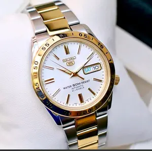 New Seiko 5 Automatic illuminator two tone men's classic Watch SNKE04K1