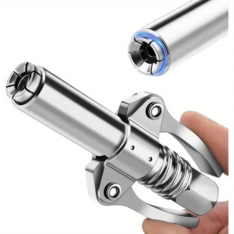 Locking Grease Gun Coupler with Flexible Hose, Leak-Proof Quick Release 6-Jaw Grease Gun Tip for 1/8" NPT Fittings, Rated 10000 PSI for Manual Pneumatic Battery Grease GunsAdjustable Stainless Steel Tool Set Locking Grease Gun Coupler with Flexible Hose, Leak-Proof Quick Release 6-Jaw Grease Gun Tip for 1/8" NPT Fittings, Rated 10000 PSI for Manual Pneumatic Battery Grease GunsAdjustable Stainless Steel Tool Set