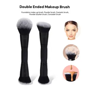 2-Pack Dual-Ended Foundation Brushes, Handle Bristles, Soft Hair Contouring Brush, Loose Powder Brush, Makeup Tools